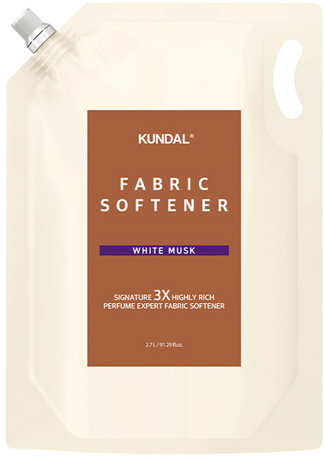 쿤달 시그니처 3X 초고농축 리치 퍼퓸 엑스퍼트 섬유유연제 화이트머스크 리필, 2.7L, 1개