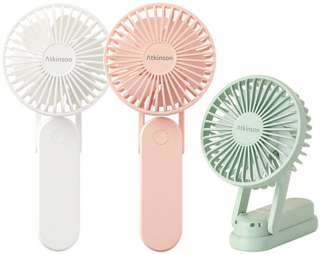 앳킨슨 접이식 휴대용선풍기 무소음미니선풍기 충전식 탁상선풍기 보조배터리겸용, 핑크
