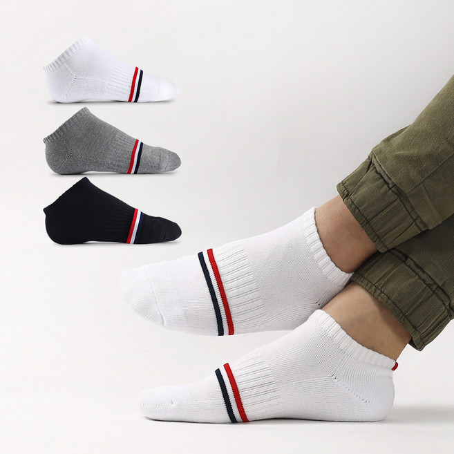 카리클링 국내산 5컬레 세트 남성 프랑스 빅사이즈 큰발 양말 남자 두꺼운 스포츠 스니커즈 발목 양말
