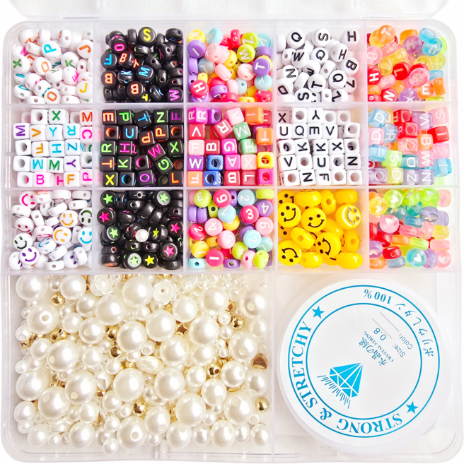 [우선컴퍼니] 이니셜 비즈공예 부자재 세트 알파벳 팔찌 만들기 재료, 1개