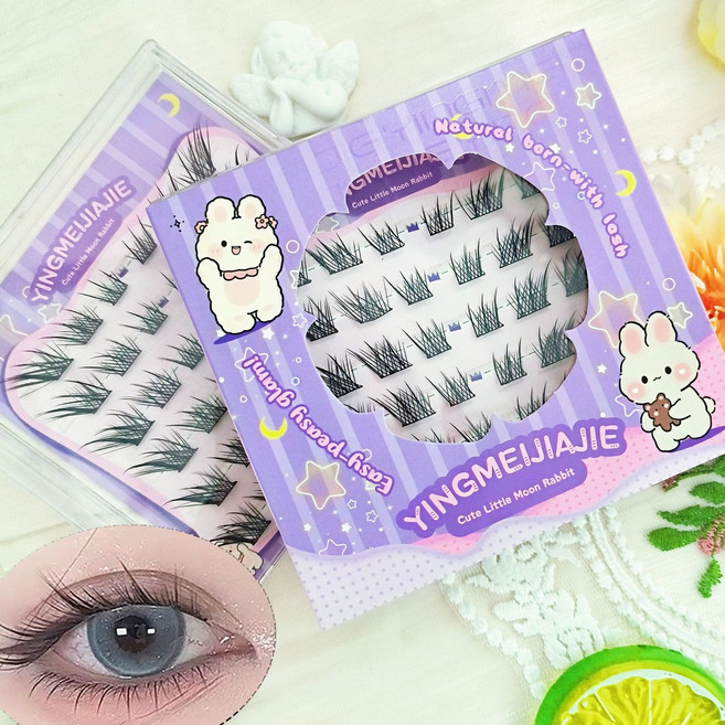 풀 필요없은 자연 속눈썹 3D인조속눈썹 세트11-13mm(다양한 스타일 가능 여성 메이크업 필수품), 6 rows of dense YFXMJ 07