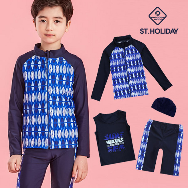 [ST홀리데이]남아 4피스 래쉬가드set ST818