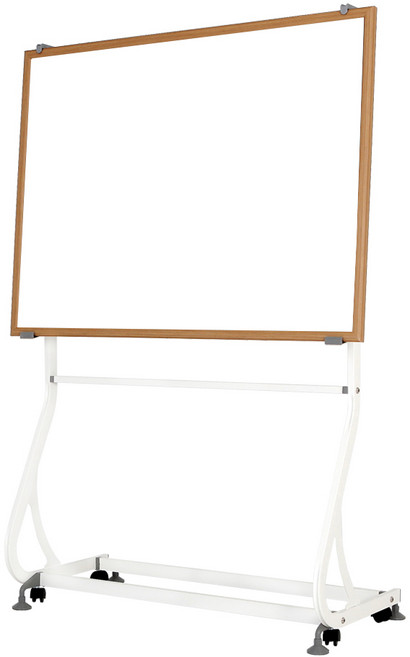 토탈하얀칠판 자석화이트보드+S라인스탠드세트, 메플우드