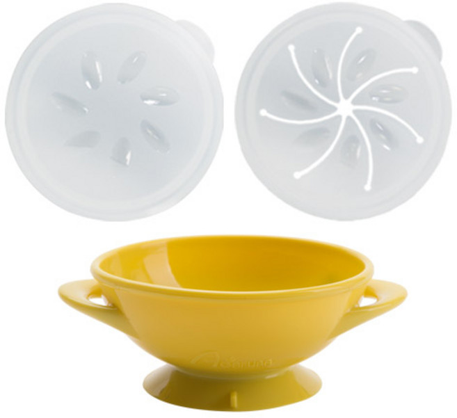 아가프라 실리콘 흡착식기+뚜껑2개 (스낵뚜껑+보관뚜껑) 이유식보관 과자통, 흡착볼멀티식기세트-옐로우, 1개