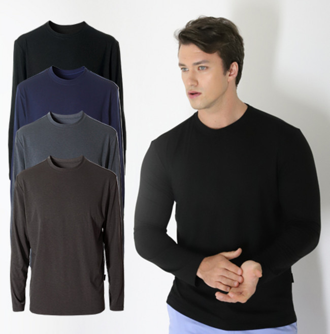 발렌티노크리스티 4장세트 모달 라운드 웜 긴팔티셔츠