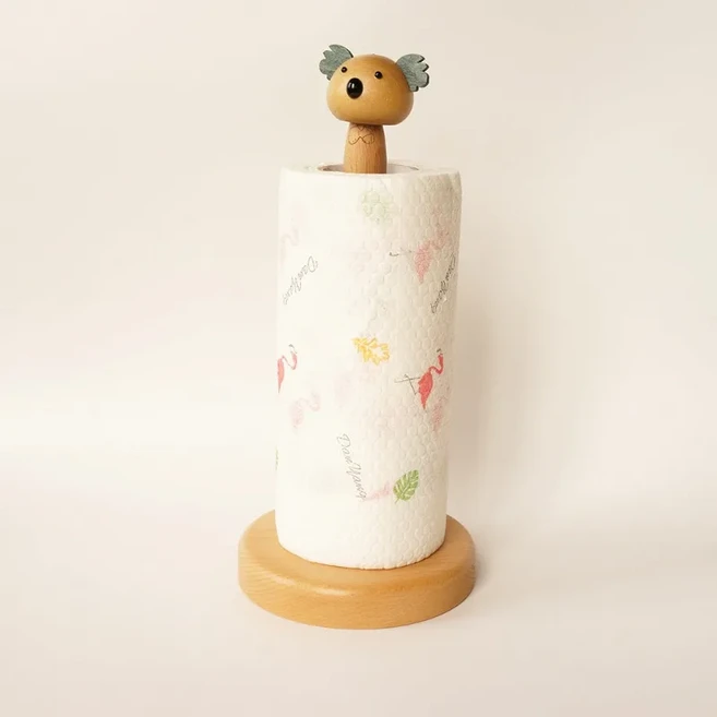 목재 롤 화장지 보관대 창의적인 디스펜서 우아한 주방 티슈 홀더 욕실 받침대 포함, 11 Medium-Koala