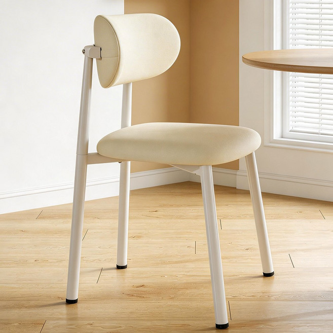 라온프리 심플 인테리어 등받이 식탁의자, 화이트, 2개