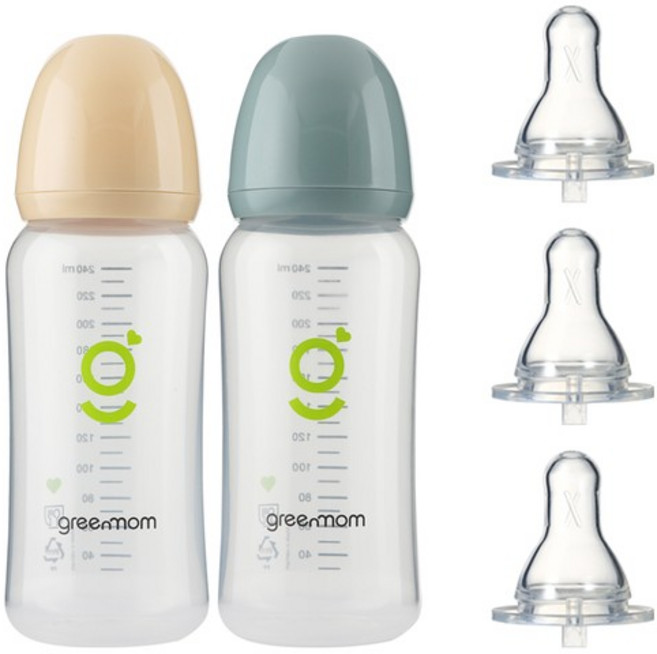 [슬림형세트] PP 베이직 젖병240ml2개 아이쏙3개, 2_PP 240ml 2개+아이쏙 S-3ea, 240ml, 1개