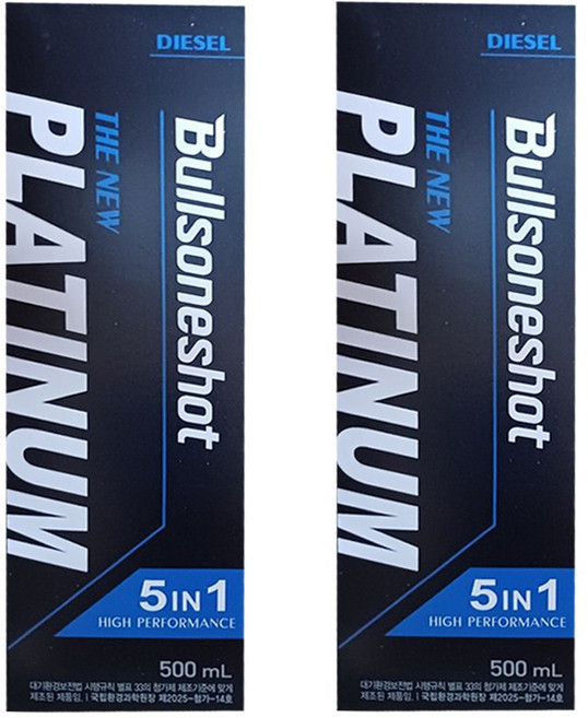 불스원샷 플래티넘 불소원샷 불스원 디젤 경유 500ml 1개, 2개, 디젤/경유