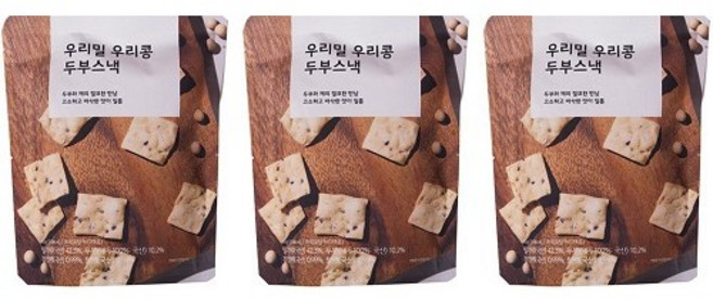 [JAJU/자주] 우리밀 우리콩 두부스낵, 3개, 60g