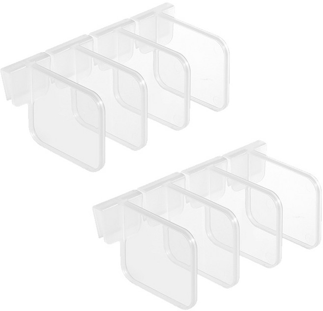 구디푸디 냉장고 칸막이 수납 선반 정리가드 8P, 투명