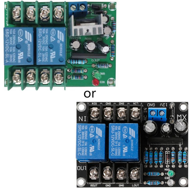 UPC1237 듀얼 채널 스피커 보호 회로 기판 DC 12-24V 부팅 음소거 지연, 파란색, 1.Blue