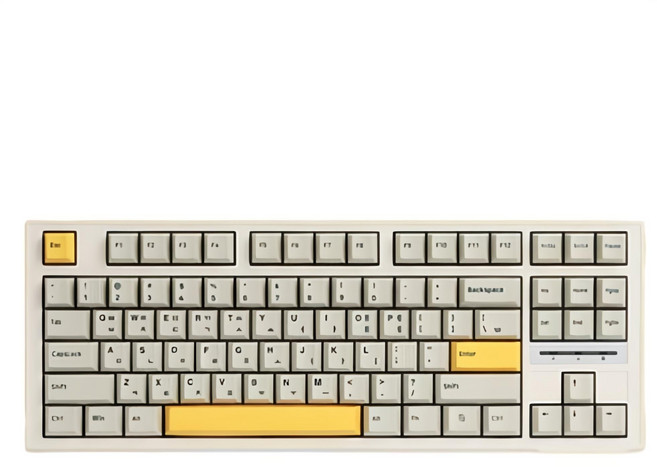 SPM PBT 핫스왑 게이밍 기계식 유선 텐키리스 키보드, 아이보리, PL87A, 바다소금축
