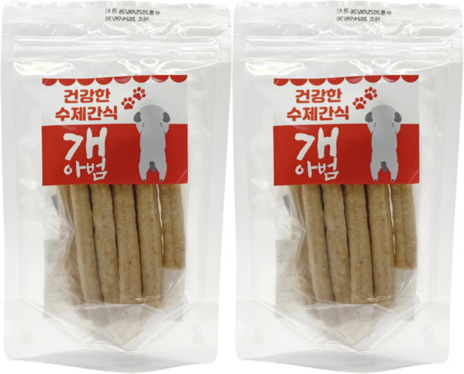 개아범 강아지 수제간식 스낵 과자 츄러스, 2개, 100g, 황태츄러스