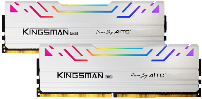 AITC KINGSMAN RGB 電競記憶體, 白色+白色, 1套