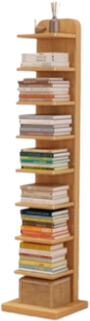 캐딘스 원목북타워 우드 북선반 수납장 책꽂이 소형 가정용, 9단, 라이트우드