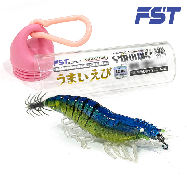 FST 25년 완벽수평침강 리얼새우에기 60mm 우마이 크리스탈 전체 UV+야광 축광 실리콘다리 쉬림프에기 갑오징어 쭈꾸미 한치 에기, #09 리얼고등어, 1개, 4g