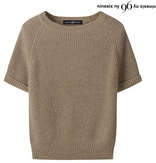 공식 소매 롤업 베이직 심플 울 반팔 니트 (NO3KT004L0)