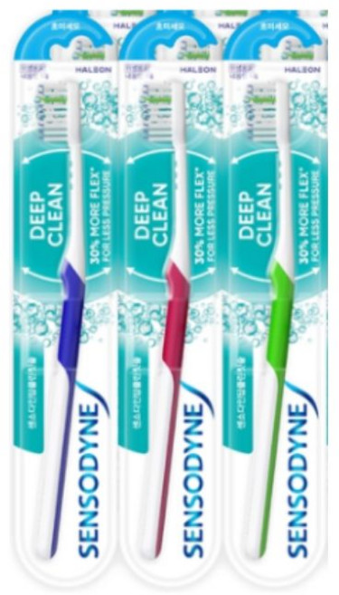 센소다인 딥클린 초미세모 칫솔, 1개입, 3개