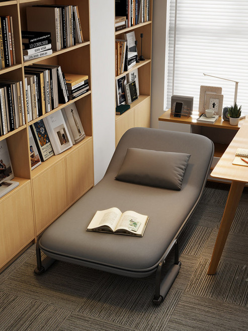 1인용 접이식 간이침대 사무실 낮잠용, 100cm 커피 베개 2개 포함