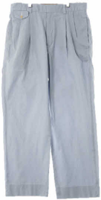 토미힐피거 2640 화이트파스텔블루 스트라이프 면 미니포켓핀턱와이드팬츠 [31]