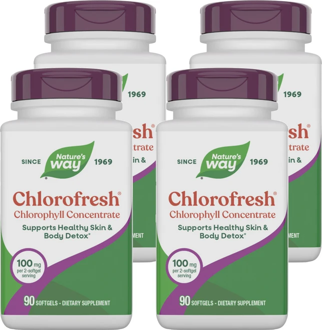 네이쳐스웨이 클로로후레쉬 클로로필 컨센트레이트 소프트젤 캡슐, 4개, 90정 - 쿠팡