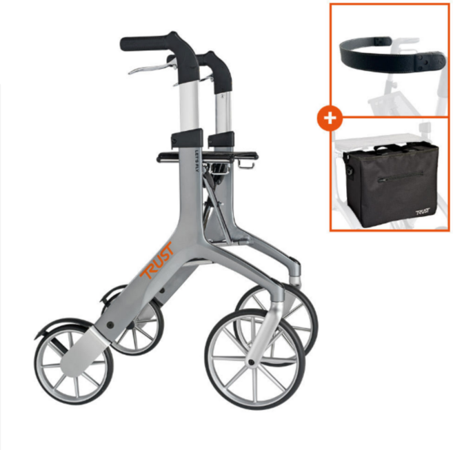 트러스트케어 어르신 노인보행기 렛츠 플라이 그레이 경량형 보행보조기 실버카 복지용구+좋은의료기 카탈로그, 1개