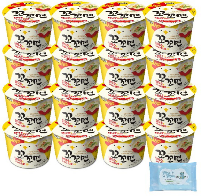 팔도 꼬꼬면 왕컵 (+물티슈10매증정), 16개