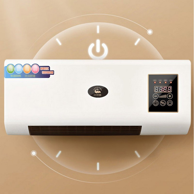 DS 급속 난방 광각출풍 8시간 정시 무소음 벽걸이 온풍기 난방 온풍기 PTC 히터, 화이트