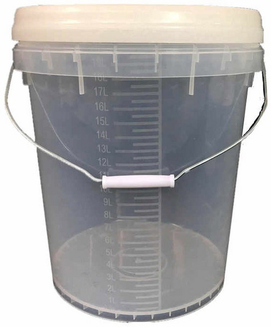 통 물통 소독통 5L 뚜껑있는 20L 눈금 계량 반투명 10L, 뉴 20L 투명통 자체 눈금 부착