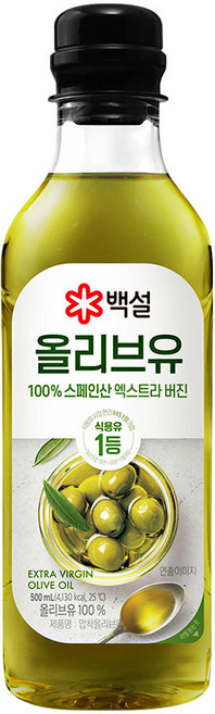 백설 엑스트라버진 압착 올리브유, 500ml, 1개