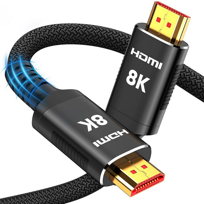 스노우키즈 8K 인증 HDMI 2.1 케이블 10피트 48Gbps 초고속 HDMI 케이블 코드 10K 8K 60Hz 4K 120Hz TV/노트북/모니터/PS 5/X박스/프로젝터/엔, 1.5feet, Black, 1