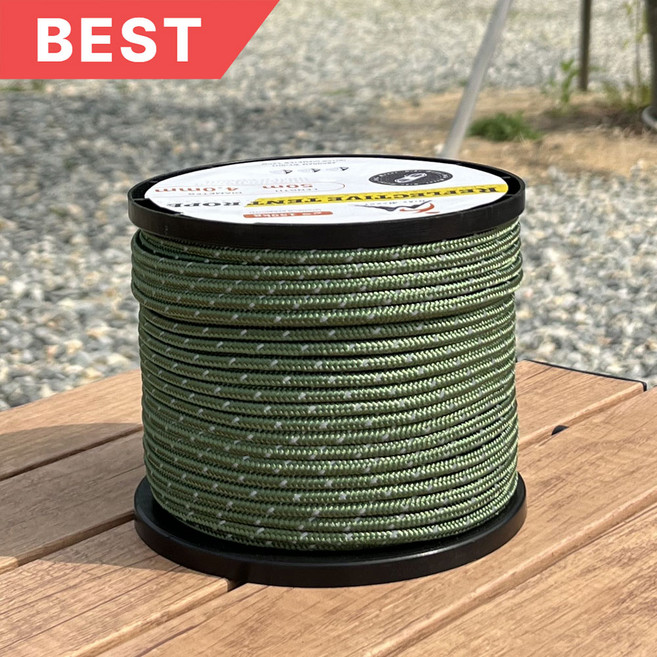 캠솔루 빛반사 타프스트링 캠핑 로프, 그린