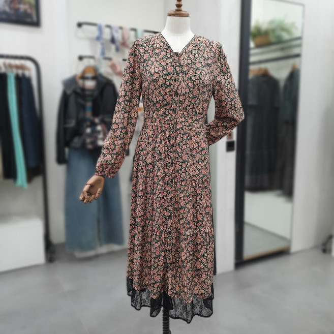 써스데이아일랜드 레이스 믹스 패턴 풀오픈 원피스 T252MOP140W