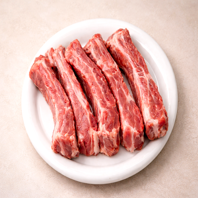 [등갈비연구소] 근막제거 돼지고기 등갈비 개별컷팅 쪽갈비 바베큐 찜용, 5kg, 1개