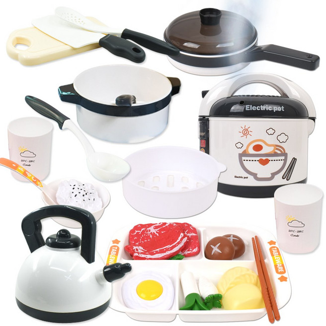 오즈토이 스팀 디너 밥솥 소꿉 주방놀이 46A, 블랙, 1개