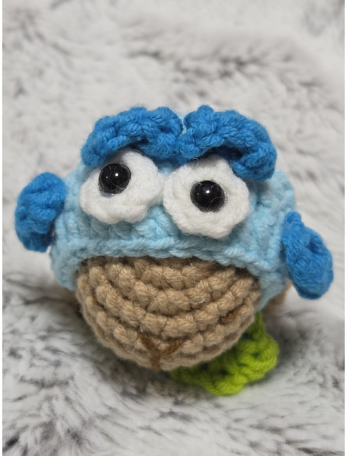 몽글공방 뜨개인형 손뜨개 키링 완성품 카피바라, 1개, 왕눈이 모자