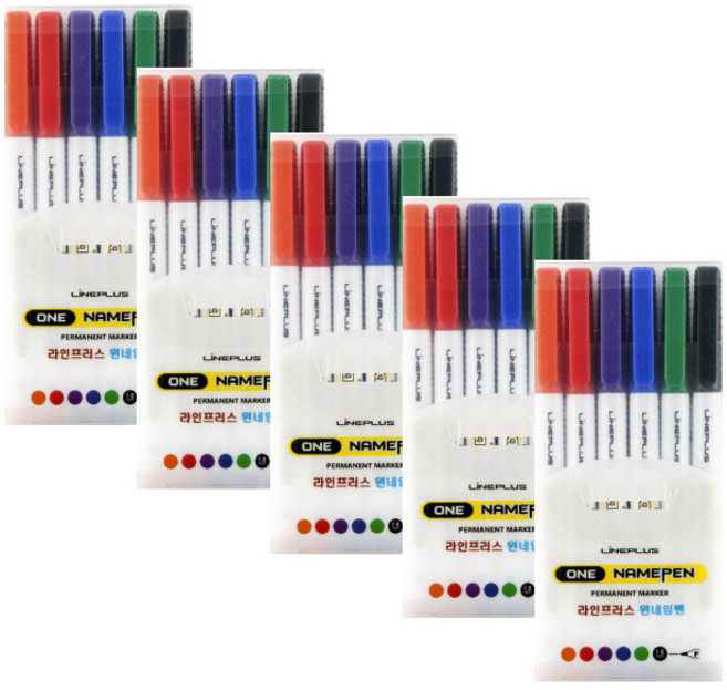 라인프러스 원 네임펜 6색 5set