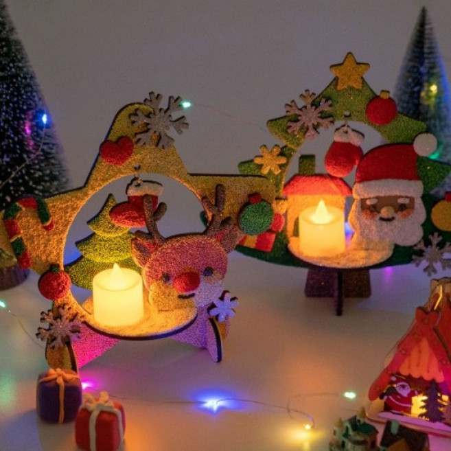 민화샵 크리스마스 입체트리 칼라폼클레이(본품), 루돌프(본품+티라이트)