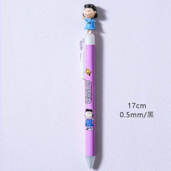 韓國大創Daiso史努比文具系列：韓國製正版授權 多款可選, 1個, 立體中性筆0.5mm 露西, 紫色