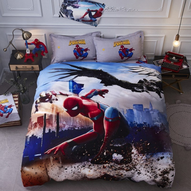 스파이더맨 이불세트 커버 슈퍼싱글 남아 침구 베개 순면, D