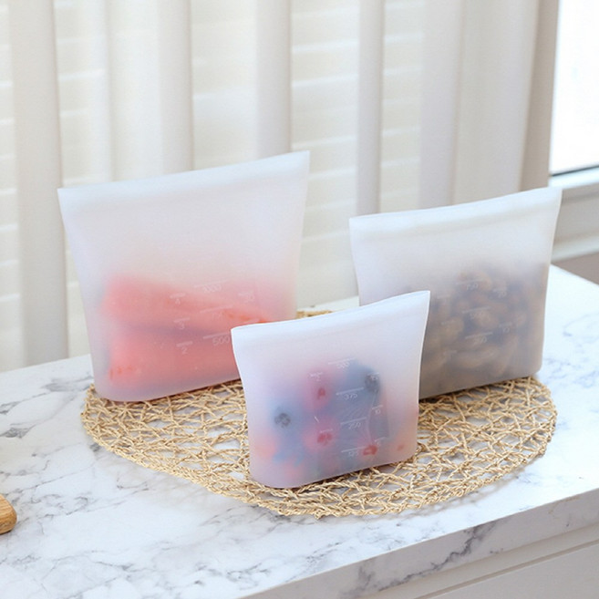 스탠드 실리콘 지퍼백, 3종세트, 1개