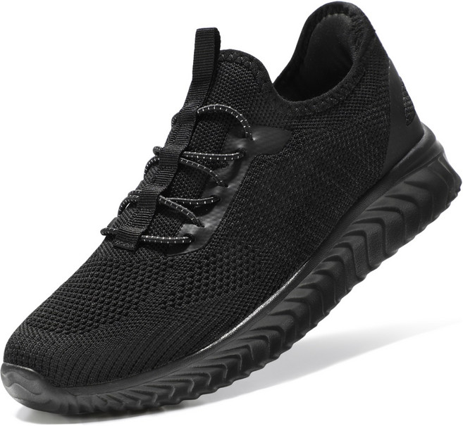 STQ 여성 운동화 와이드 토박스 슬립온 워킹화 경량 니트 스니커즈 쿠션감 있는 미끄럼 방지 굽높이 3cm