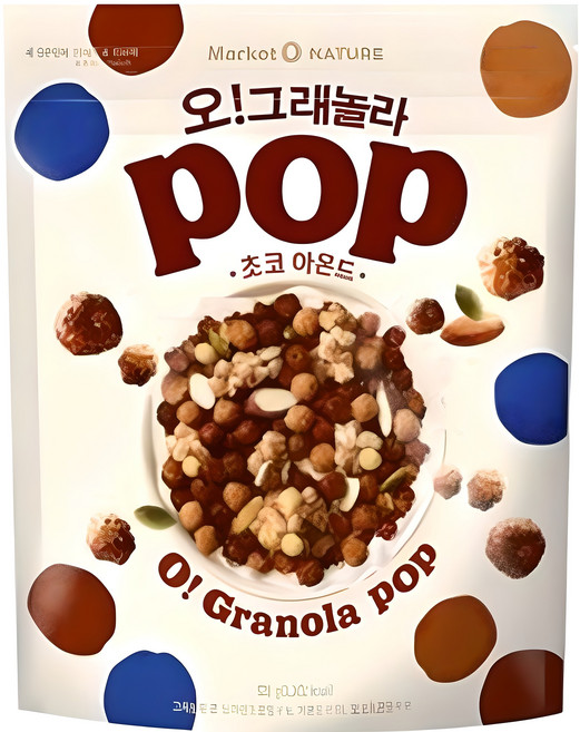 마켓오네이처 오 그래놀라 팝 초코아몬드 시리얼, 370g, 1개