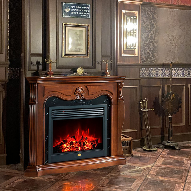 엔틱 벽난로 장식장 세트 LED 불멍 원목 콘솔 선반, 지역 (김포/강화도)