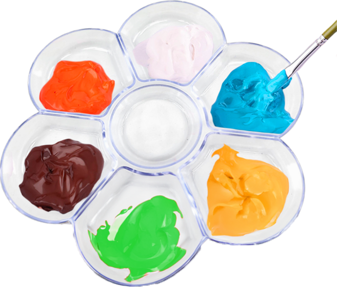 리빙캔버스 물감 놀이 팔레트 수채화 파레트, 1개, 7칸