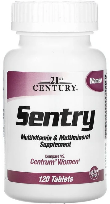 21st Century Sentry 여성용 종합비타민 & 종합미네랄 보충제 120정 CEN-22675, 1개 - 쿠팡