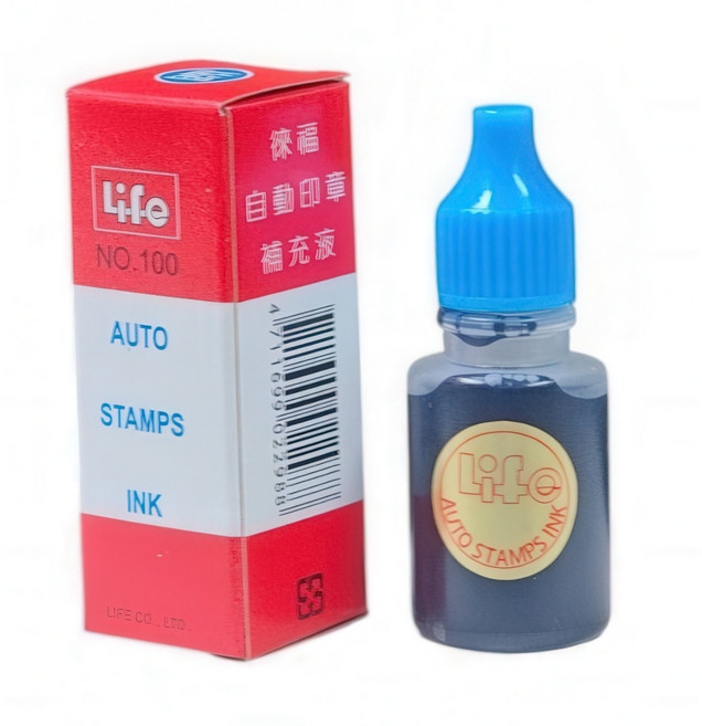Life 徠福 新力牌 shiny 連續印章專用油 原子印油 W401, 1個, 原子印油 10cc 藍色, 藍色 10cc