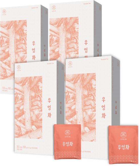 오색다원 우엉차, 4개, 100개입, 1g
