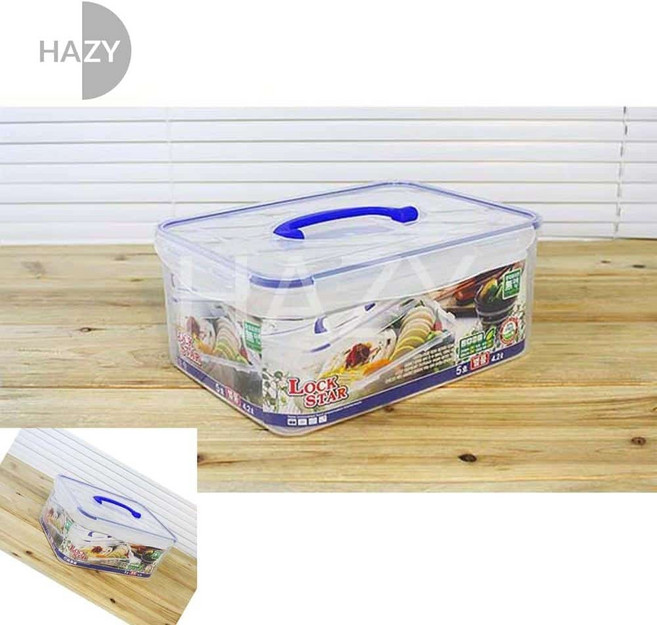 헤이지 락스타밀폐 5호별품 4.2L 플라스틱사각용기, 1개